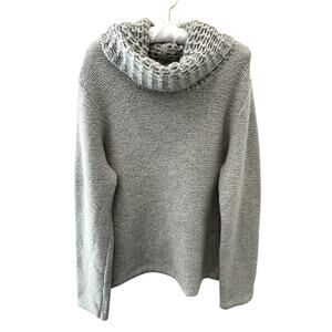 EILEEN FISHER Wool Mohair Gray Cowl Neck Sweater Chunky Knit Cozy Minimalist XL